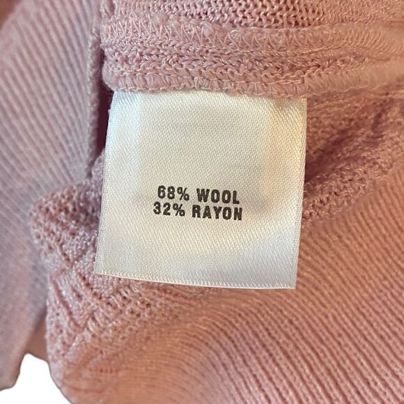 St. John By Marie Gray Sz M Soft Pink Wool Blend Logo Knit Resortwear Jacket - Picture 9 of 9